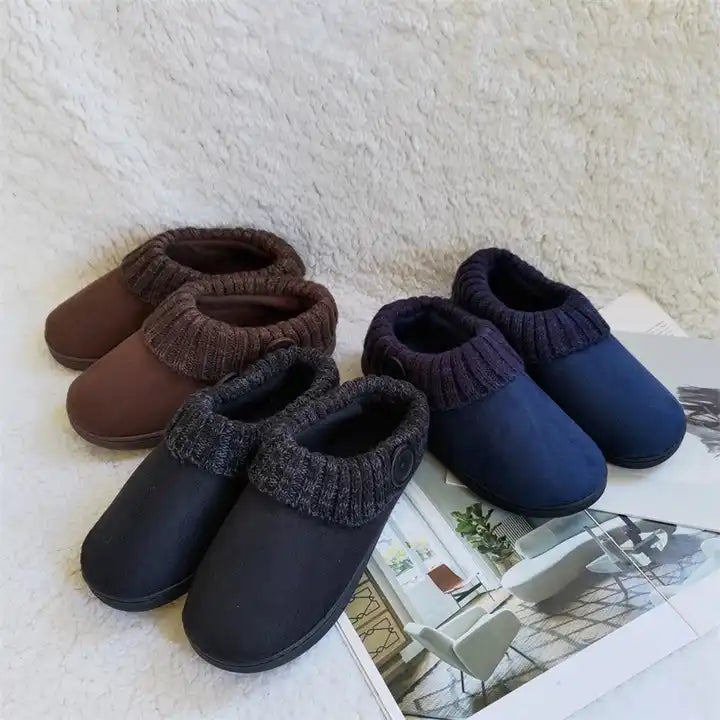 Winter warm simple color women slippers custom casual flat non-slip slippers