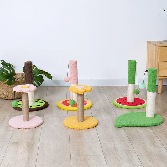 Cat Climbing Frame Nest Tree Sisal Post Cat Scratching Board Toy Interactive Plush Ball Anti-scratch Sofa Cat Scratching Board