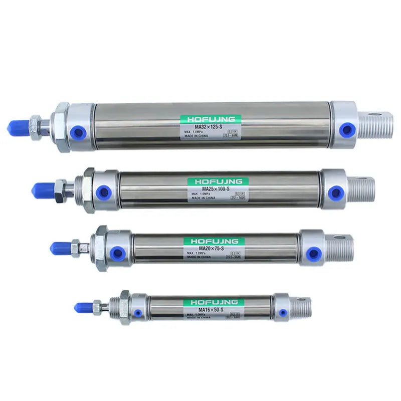 Adjustable Standard Double Acting Standard MA Series Round Piston Stainless Steel Mini Miniature Pneumatic Air Cylinder