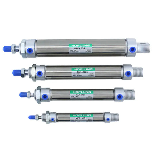 Adjustable Standard Double Acting Standard MA Series Round Piston Stainless Steel Mini Miniature Pneumatic Air Cylinder