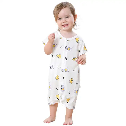 Short Sleeve Newborn Bamboo Fiber Baby Rompers