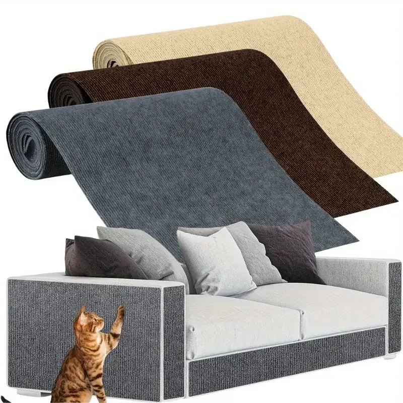 Custom Cat Scratching Post DIY Self-Adhesive Climbing Carpet Trimable Self-Adhesive Scratcher Scratch Mat Sofa Wall Protector
