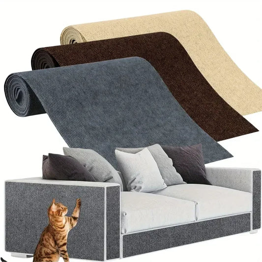 Custom Cat Scratching Post DIY Self-Adhesive Climbing Carpet Trimable Self-Adhesive Scratcher Scratch Mat Sofa Wall Protector