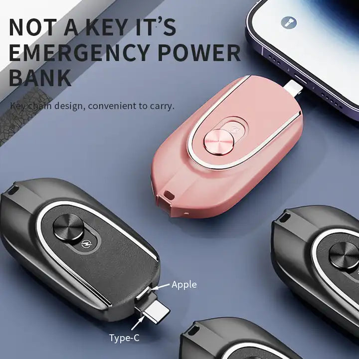 Mini Portable Charger 1200mah Emergency Keychain Powerbank