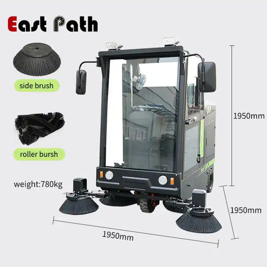 Street Cleaning Machine Road Vacuum Sweeper Ride On Outdoor Floor Sweeper Industrial