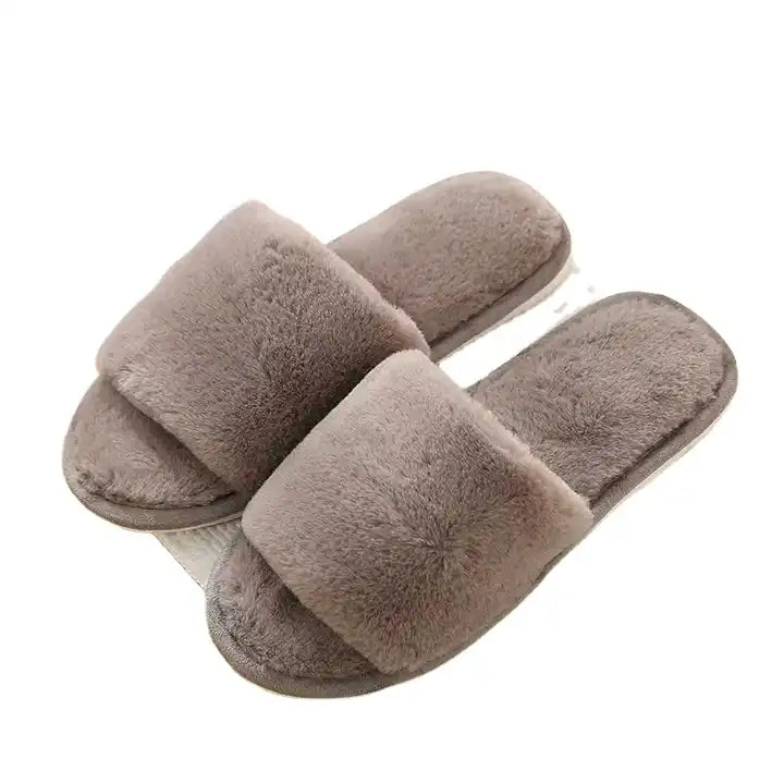 Soft and Comfortable Sole Men's and Women's Plush Opening Indoor Home Fashion Slippers