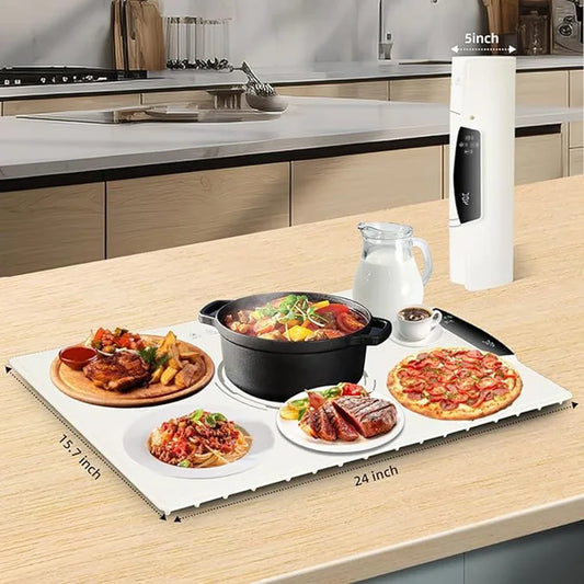 Geling Fashionable Beige Buffet Food Warmer Plate Set New Design Rollable Electric Silicone Food Heating Pad for Parties