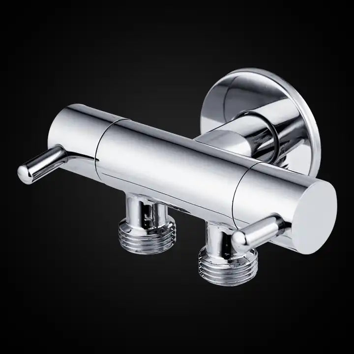 Double-Handle Dual-Use Brass Toilet Fitting Bathroom Valve