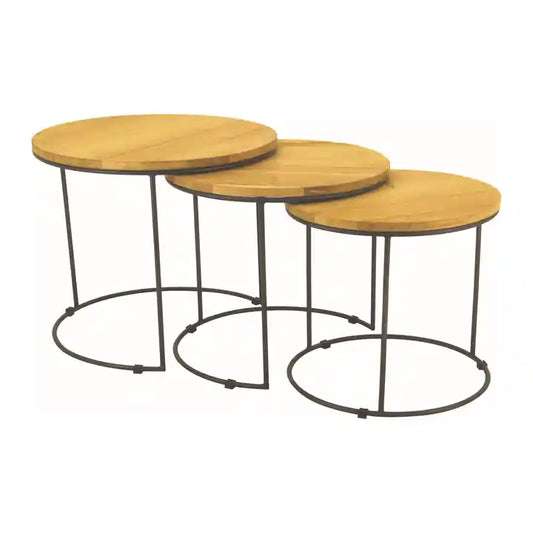 set of 3 nested coffee table nightstand for home hotel bar