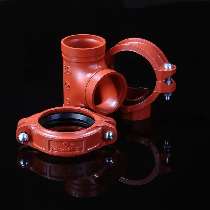 Elbow Mechanical Tee RAL3000 Ductile Iron Pipe Fitting Flexible Coupling