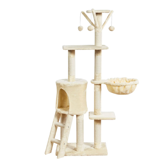 New Design Cat Scratcher Modern Style Bright Color Simple Large Scratch Board Cat Scratching Posts Cat Tree Cream 8816