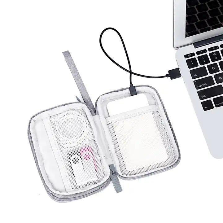 Double Layer Mini Travel Electronic Tech Accessories Gadget Cable Organizer Storage Bag Pouch