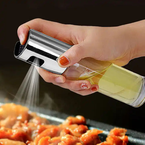 Kitchen Push Type Stainless Steel Spray Olive Oil Spray Bottle Pot Grill BBQ Sprayer Oil Dispenser Gravy Boats Tools For Cooking