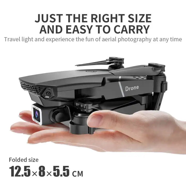 E88 4k Drones Wifi Quadcopter Folding Mini Rc Selfie Drone With Camera Flight Time Long Range Cheap Drone