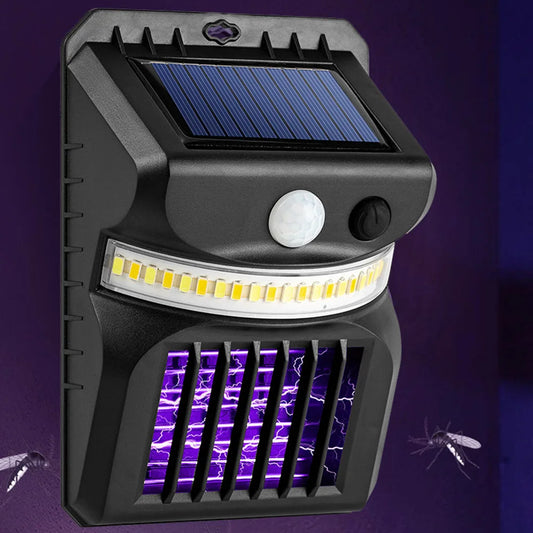 Eco Friendly Outdoor Electric Shock Mosquito Pest Repeller Human Body Sense Solar Wall Light