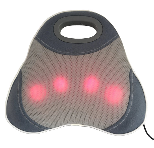 Handheld Electric Shiatsu Neck Back Pain Relief Massager Full Body Kneading Heating Mini Massage Cushion Mattress with Heat