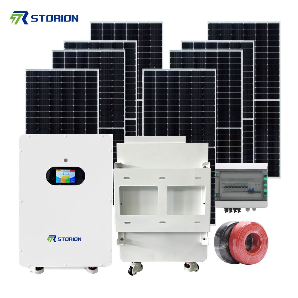 Solar Panels Full House Solar Energy Storage Pv Hybrid System 20Kw Home Kit With Battery Photovoltaic Power Generation System