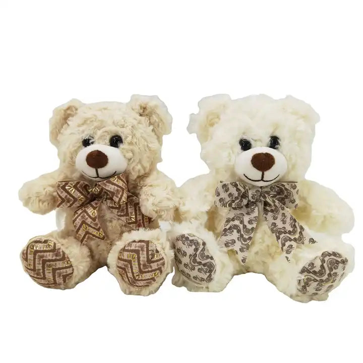 Plush Teddy Bear Toy With Bow Tie Stuffed Animal Gifts for Kids Adults