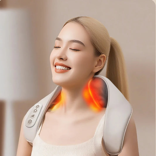 OEM ODM Multifunctional Smart Electric Kneading Neck and Back Massager with Heating Feature Cervical Shoulder Massager Machine