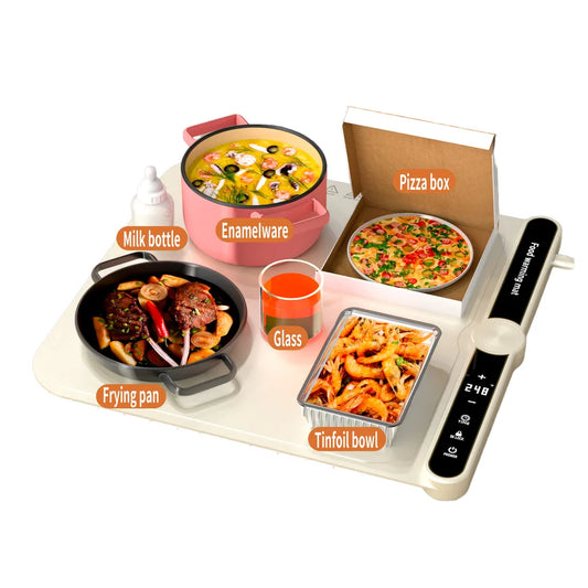 Foldable Portable Electric Heating Plate Silicone Food Warming Tray with Control Heater Repeat Square Shape for Mats & Pads