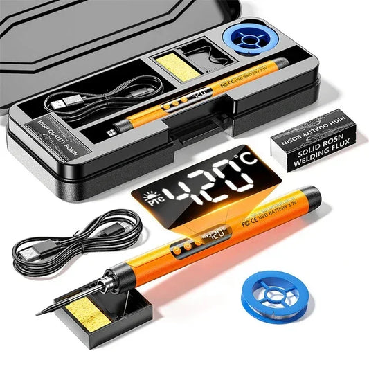 USB Soldering Iron 5V 8W Wireless Electric Soldering Iron Set 300-450℃ Temperature Adjustable Battery Solder Welding Tools Kit