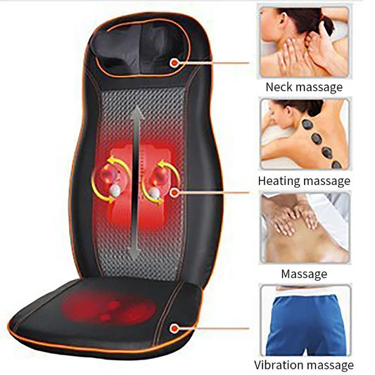Vibration Back Massager With Heat, Massage Seat Cushion With 6 Vibrating Motors and Massage Chair Pad for Home Office Use