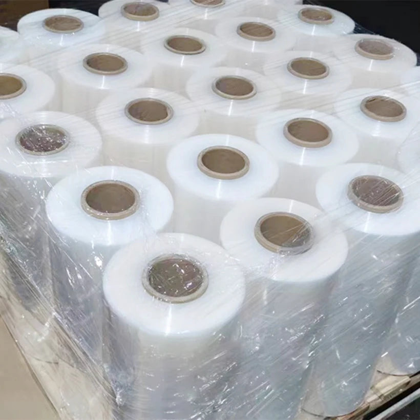 Pangda 50cm*120m*18mic LLDPE Stretch Wrap Roll Film Water Soluble Moisture Proof Wrap Pallet Film LLDPE Stretch Wrap