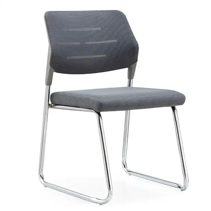 Modern Cheap Wholesale Steel Structure Meeting Conference Fixed Bow Base Leg Training Mesh Staff Office Chair Without Wheels