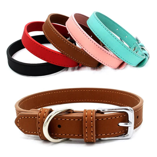Luxury PU Leather Adjustable Tactical Dog Training Collar Leash Set Soft Material Rivet Lace Decorations Solid Printed Patterns