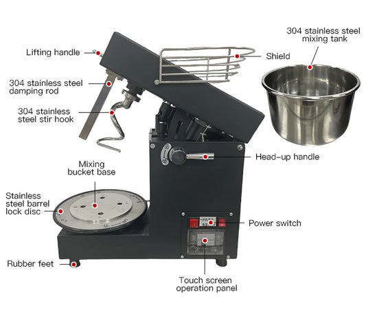 OEM Professional Small Kitchen Food Mixers Efficient Spiral Dough Mixer Mixing Bowl Electric Good Price Baking Equipment for