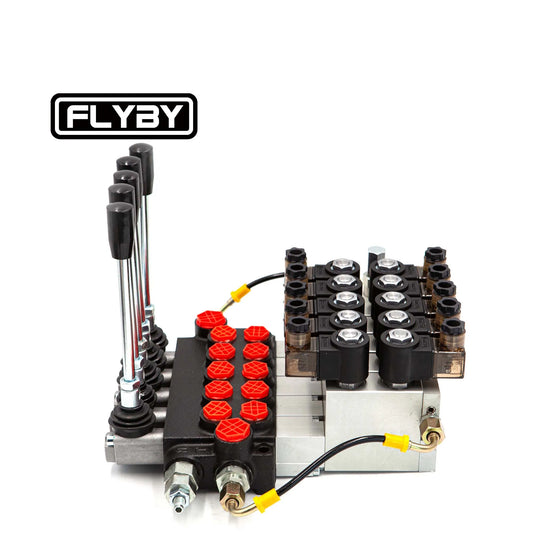 FLYBY Electric-Hydraulic Valve 40Lpm/80Lpm Hydraulic Sectional Control Valve for Cranes Hoists Boom Trucks