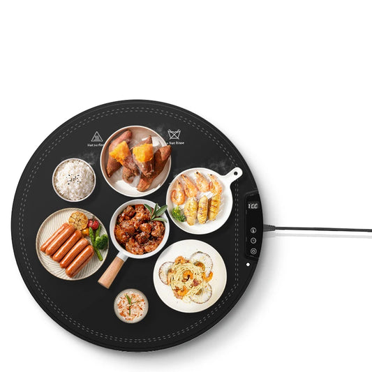 Round Collapsible Electric Silicone Food Warming Tray Flexible Food Warmer Food Warming Mat Roll up Buffet Hot Plates Heat Pad