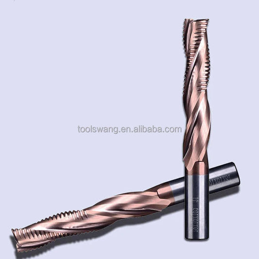 TOOLSWANG Solid Carbide Ripple Roughing Milling Cutter Mills Cut Tool Endmill Roughing Endmills for Milling Machine