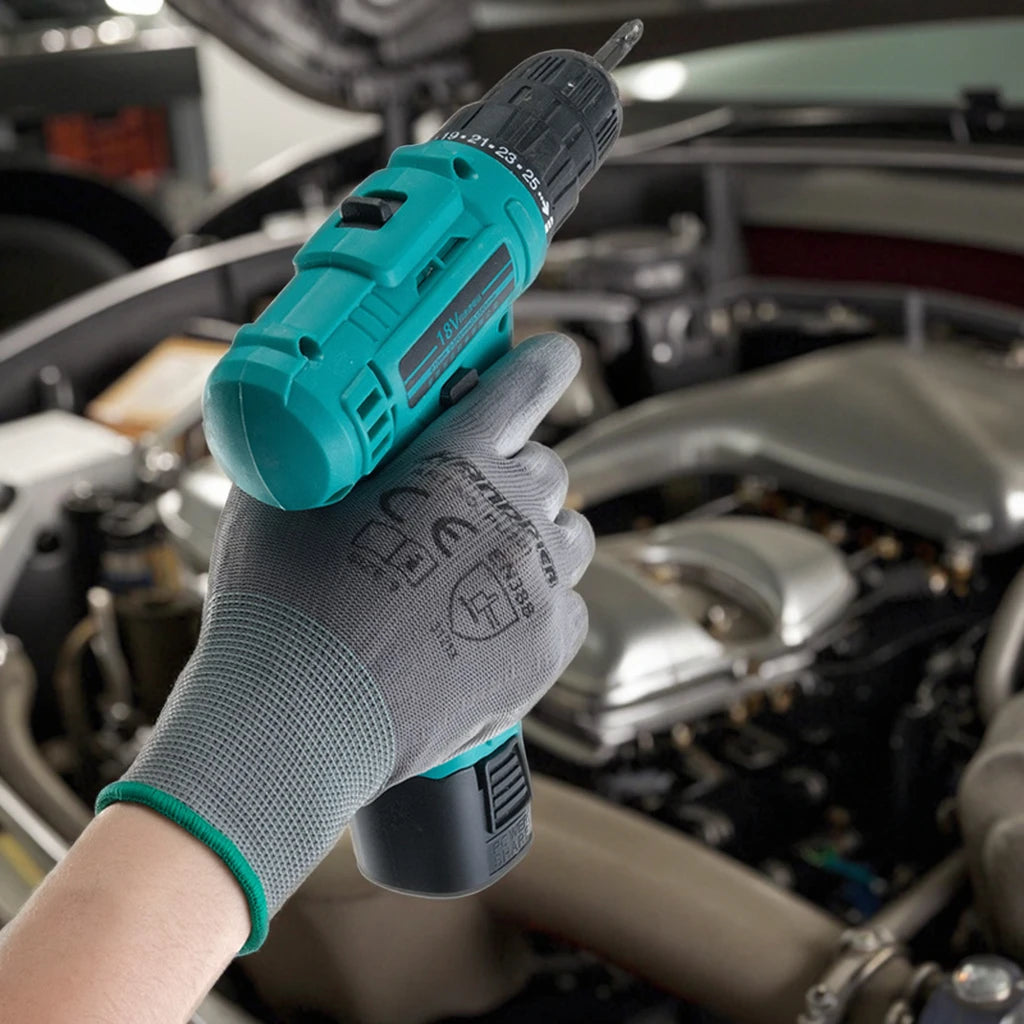Polyester PU Coated Anti-slip Breathable OEM Work Gloves Safety Protective Cheap Dipping Gloves