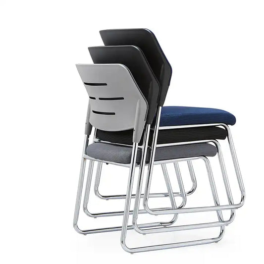 Modern Cheap Wholesale Steel Structure Meeting Conference Fixed Bow Base Leg Training Mesh Staff Office Chair Without Wheels