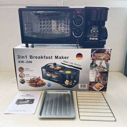 Small Kitchen Appliances Multifunctional 3 in 1 Breakfast Maker Machine Coffee Makers 3In1 Breakfast Maker Machine