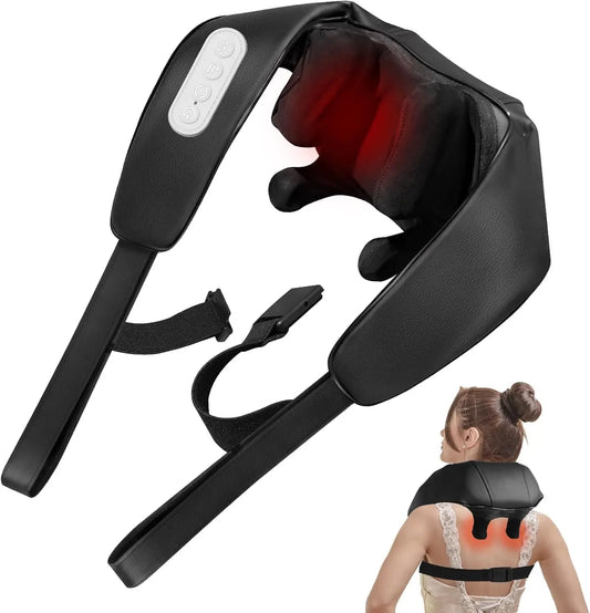 Phenitech Cordless Shiatsu Neck Massager, Back and Shoulder Neck Massager with Heat for Pain Relief Kneading Massage Pillow
