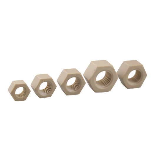 PEEK M2 4 6 8 12 Hexagon Nut High Strength Corrosion Resistant Injection Molding Parts Custom Plastic Fasteners
