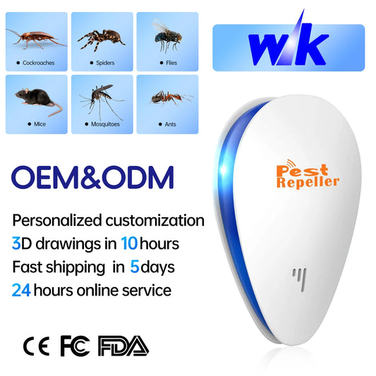 Outdoor Ultrasonic White Repellent for Rodents Mosquitoes Insects Indoor Use for Plants Home Perimeter Electronic Pest Control