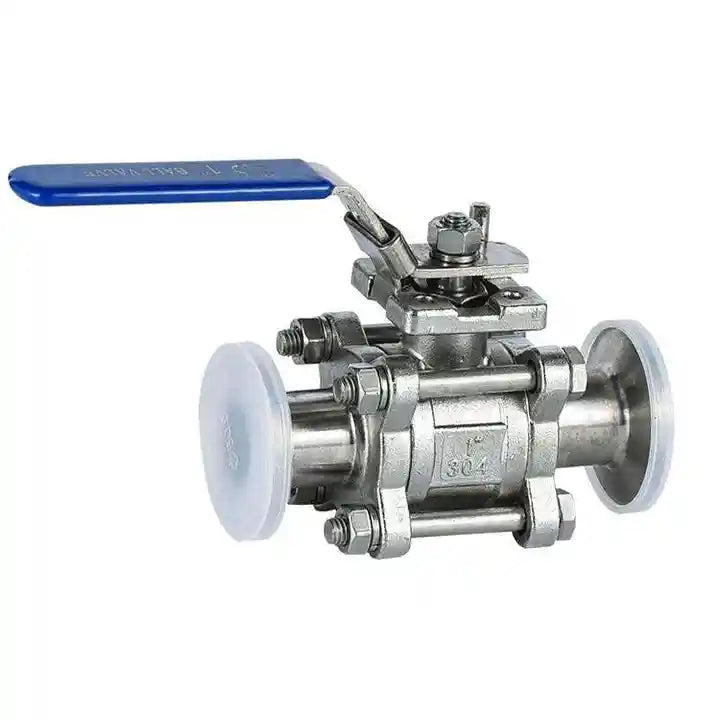 Sanitary Stainless Steel 3pc Quick Fit Ball Valve Clamped Weld Female Thread Ball Valve