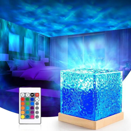 Hot Sale Ocean Wave Light Projector Acrylic Decorative Night Light With RGB Color Temperature