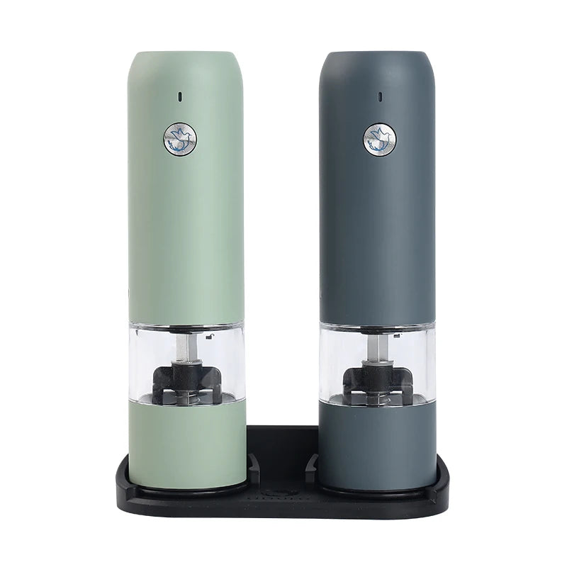 Mini Electric Salt & Pepper Grinder Set, Rechargeable & Adjustable Coarseness | Portable Kitchen Gadget for Home/Cooking