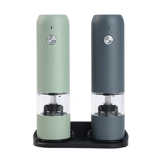 Mini Electric Salt & Pepper Grinder Set, Rechargeable & Adjustable Coarseness | Portable Kitchen Gadget for Home/Cooking