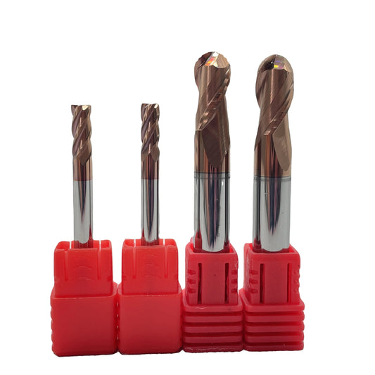 CNC Cutting Tool Tungsten Alloy Ballnose End Mill CNC Machine Milling Cutter HRC55 Solid Carbide 2 Flute Ball Nose End Mill