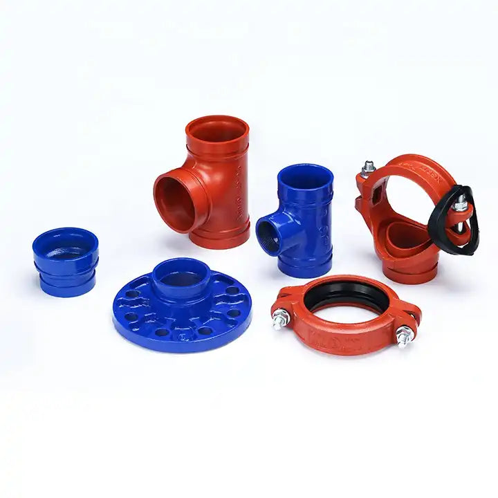 Elbow Mechanical Tee RAL3000 Ductile Iron Pipe Fitting Flexible Coupling