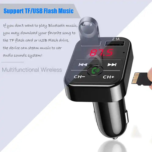 Mobile Accessories Dual USB Car Charger BT Handsfree Audio Receiver Voltage Display Car Kit Mobile Phone Charger Auto MP3 Player