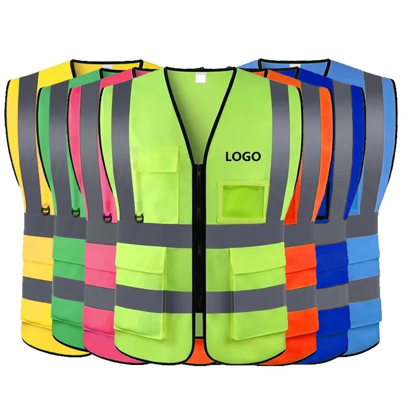 Factory Direct Custom Safety Vest with Reflective Multi-Pocket Best Price Customized Logo