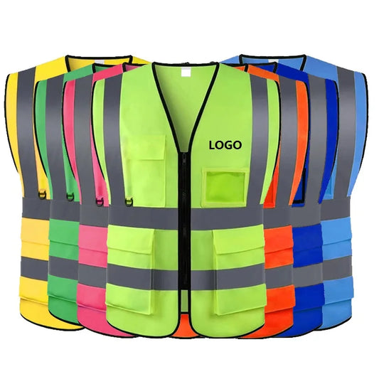 Factory Direct Custom Safety Vest with Reflective Multi-Pocket Best Price Customized Logo