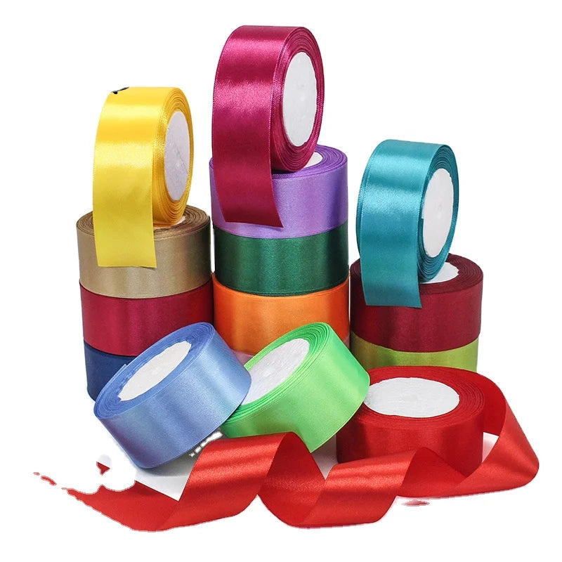 Wholesale Satin Ribbons for Gift Wrapping 100% Polyester 38 mm Single Face Satin Ribbon 25 Yards Per Roll for Wrapping