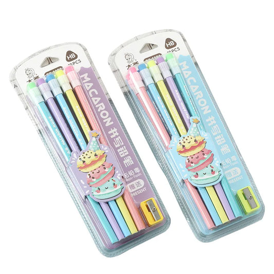 Hot Selling Lovely Stationery Pencil Set Blister Card for School and Office With Eraser and Sharpener Custom Pencil Logo Gift